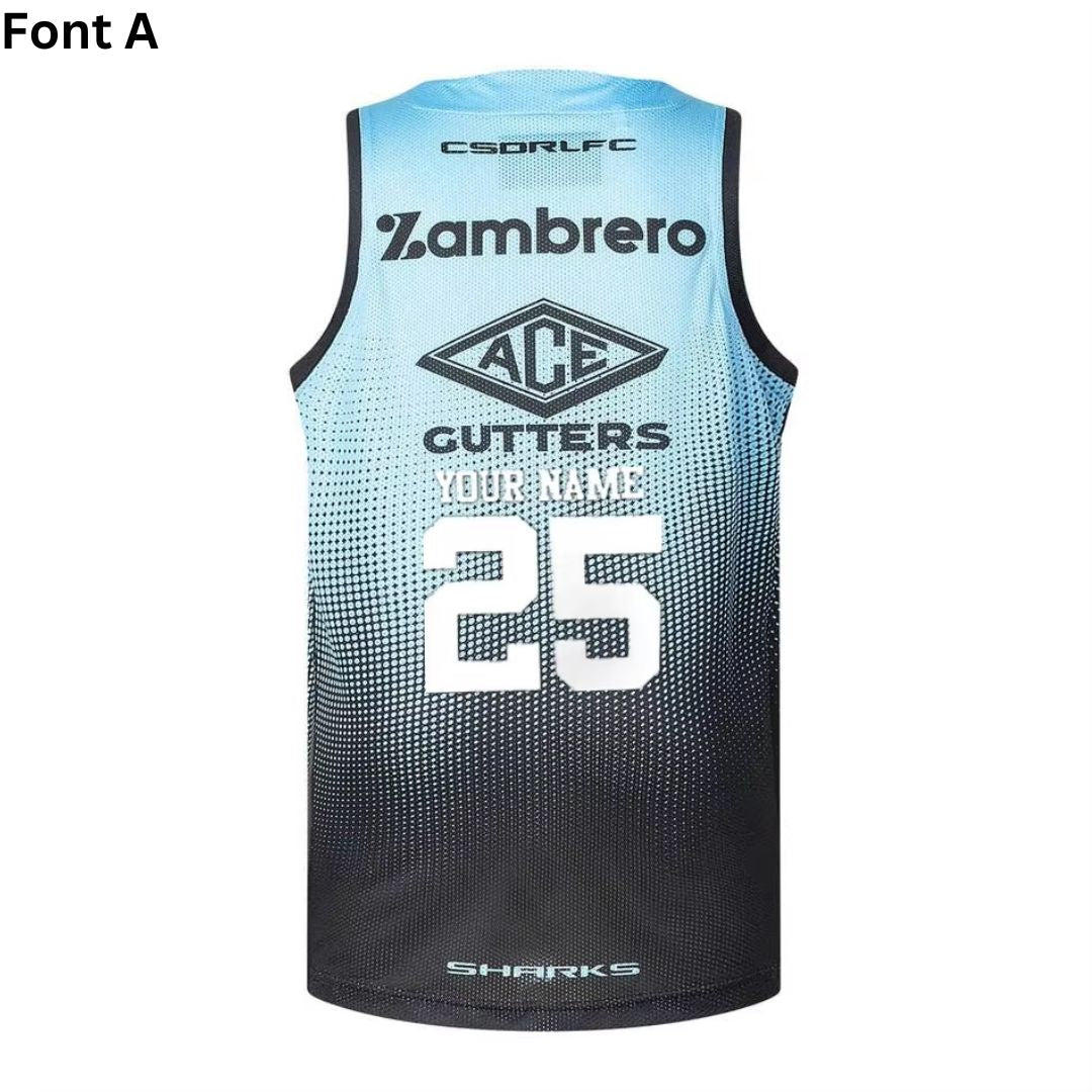 Cronulla Sutherland Sharks 2025 Sky Blue Training Singlet