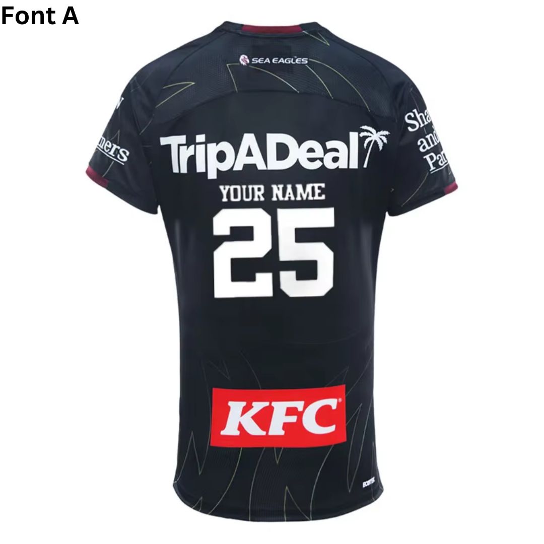Manly Warringah Sea Eagles 2025 Black Training Shirt