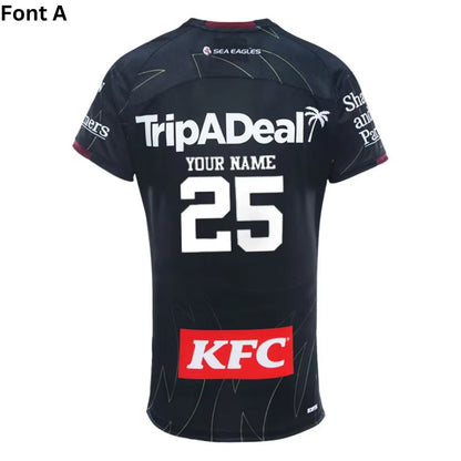Manly Warringah Sea Eagles 2025 Black Training Shirt