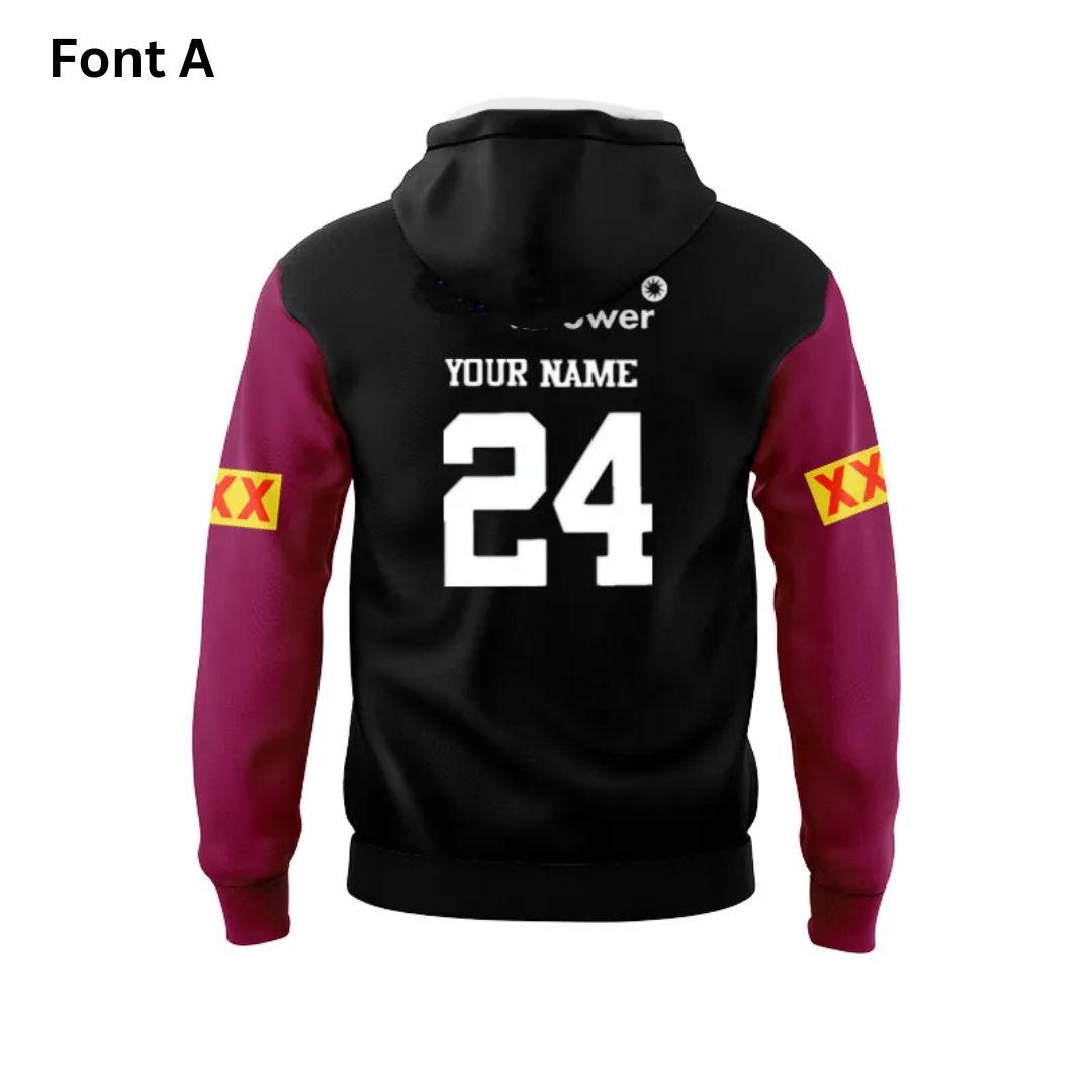 Queensland Maroons 2024 State Of Origin Black Front Hoodie