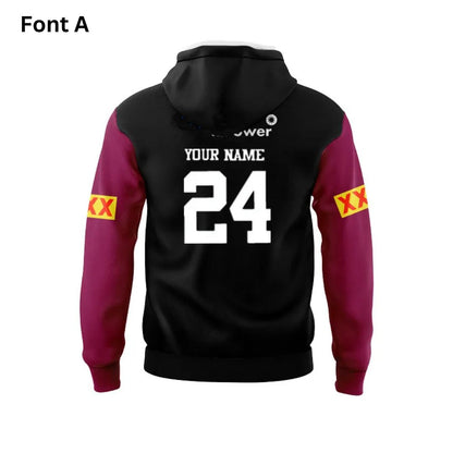 Queensland Maroons 2024 State Of Origin Black Front Hoodie