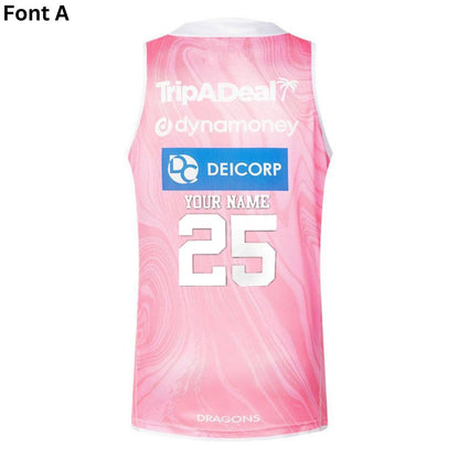 St George Illawarra Dragons 2025 Pink Training Singlet
