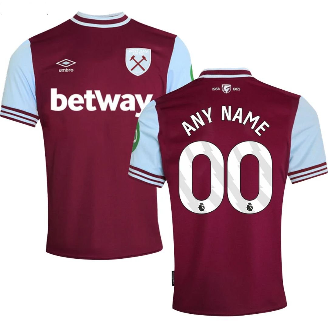 West Ham United 2024/25 Home Jersey Shirt (Add Your Own Name & Number)