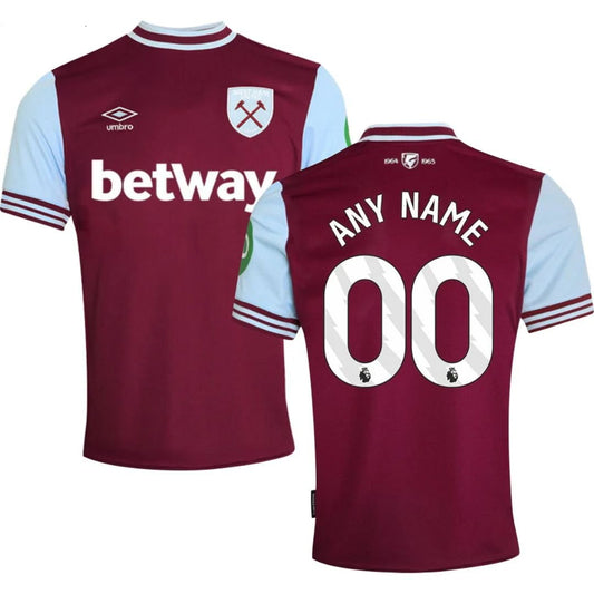 West Ham United 2024/25 Home Jersey Shirt (Add Your Own Name & Number)