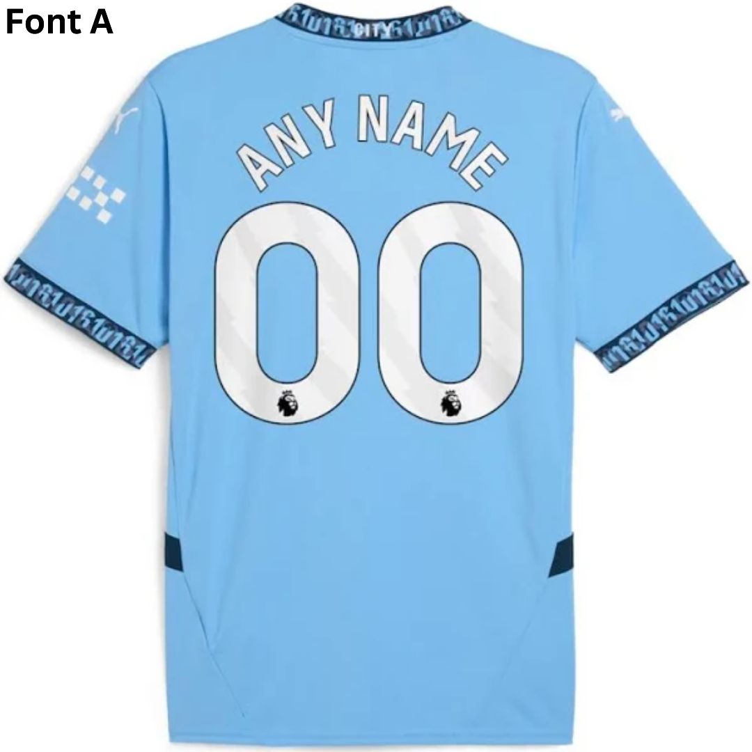 Manchester City 2024/25 Home Jersey Shirt (Add Your Own Name & Number)