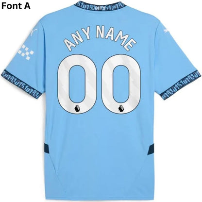 Manchester City 2024/25 Home Jersey Shirt (Add Your Own Name & Number)