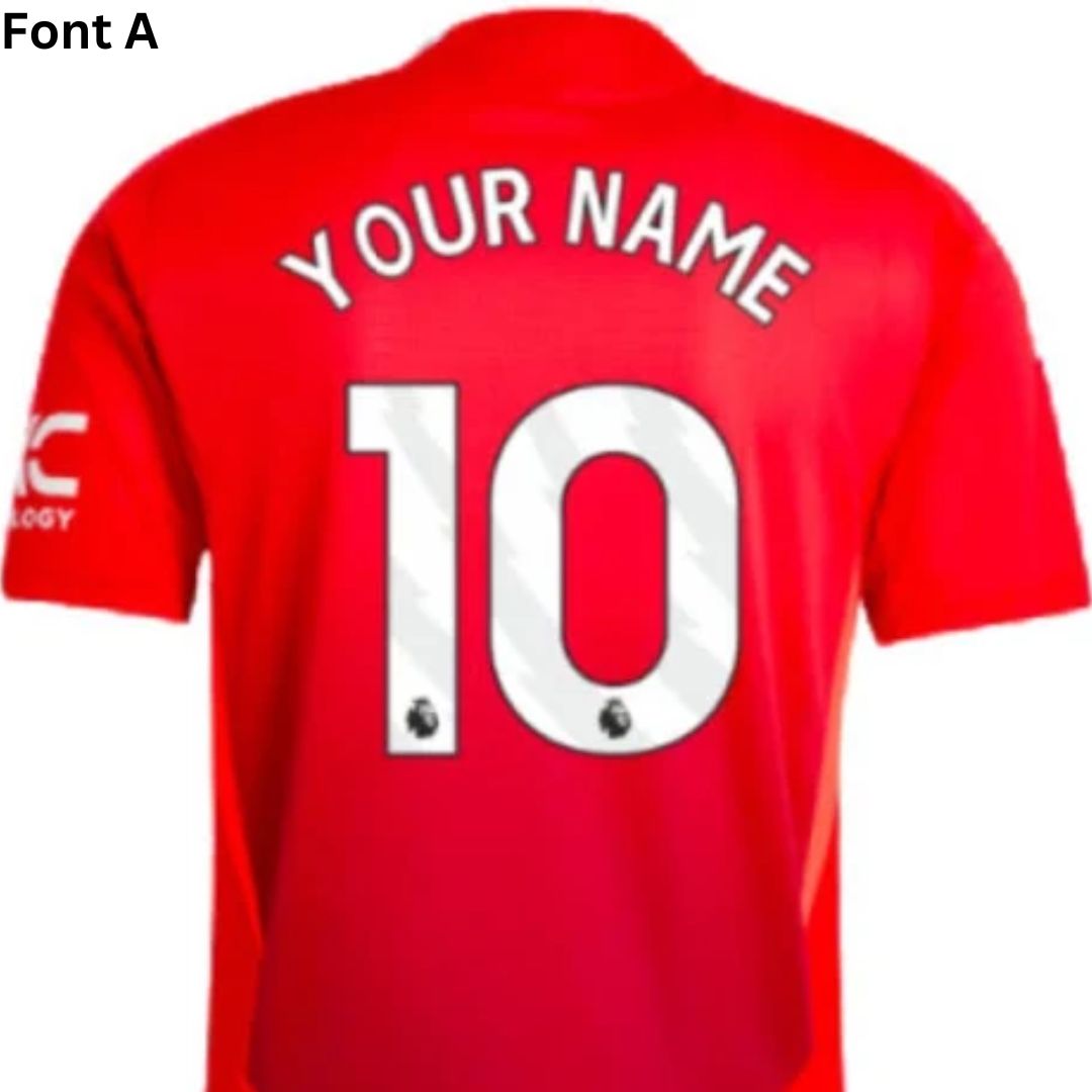 Manchester United 2024/25 Home Jersey Shirt (Add Your Own Name & Number)