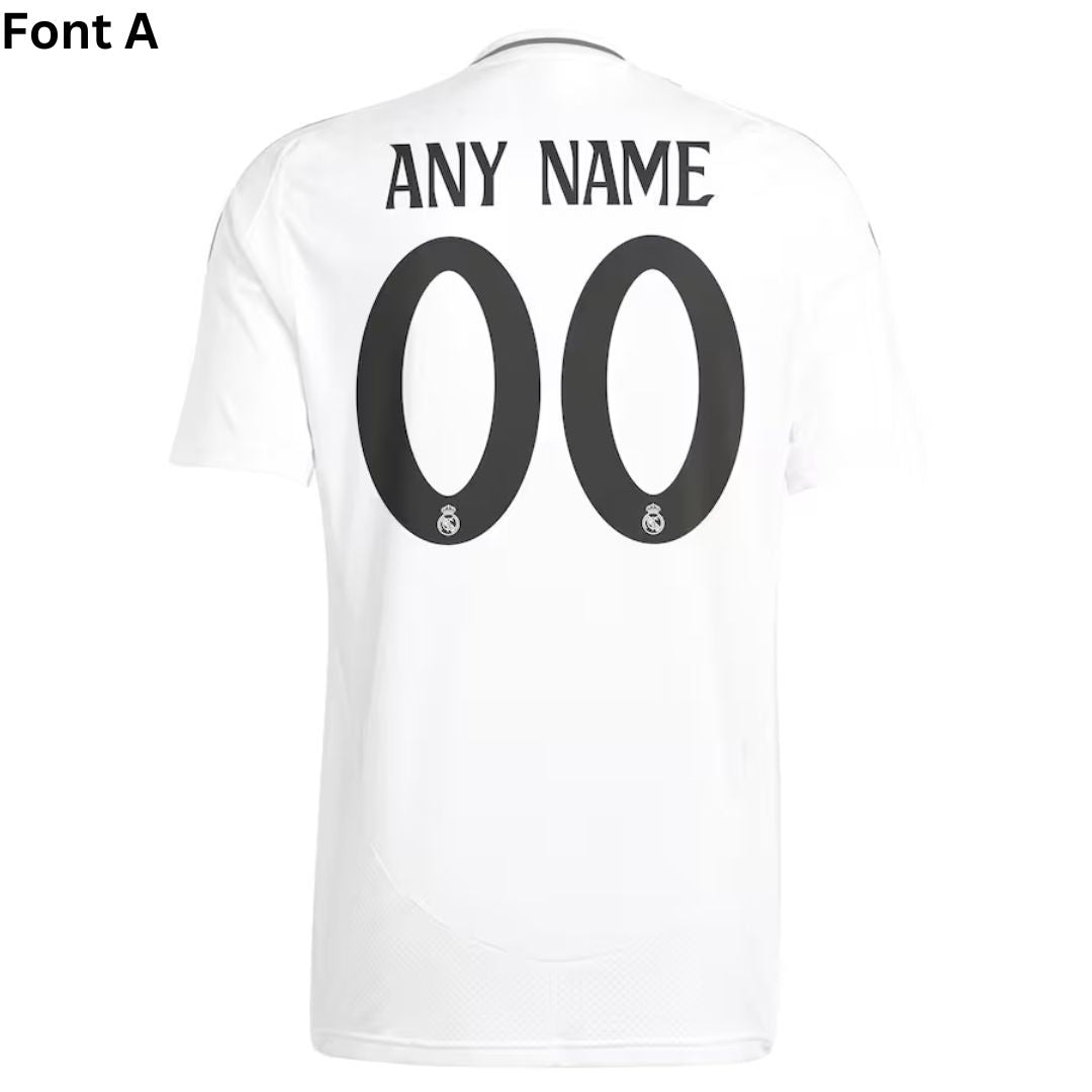 Real Madrid 2024/25 Home Jersey Shirt (Add Your Own Name & Number)