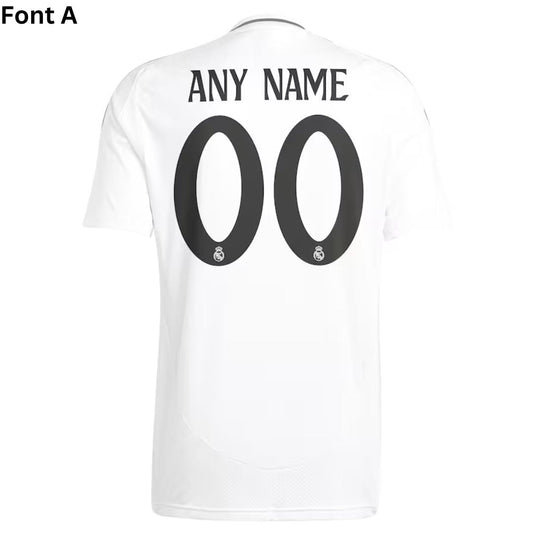 Real Madrid 2024/25 Home Jersey Shirt (Add Your Own Name & Number)