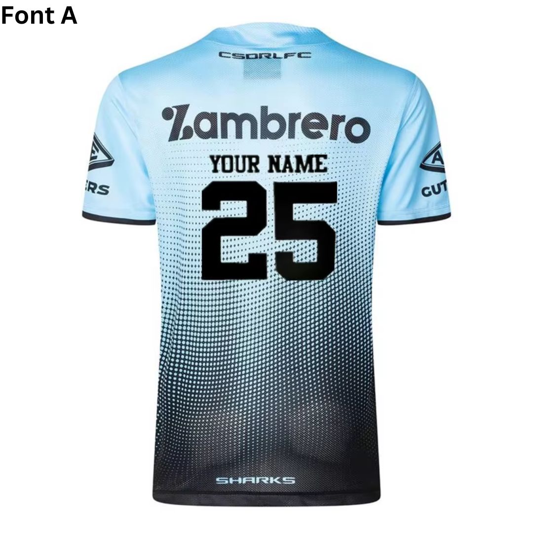 Cronulla Sutherland Sharks 2025 Sky Blue Training Shirt