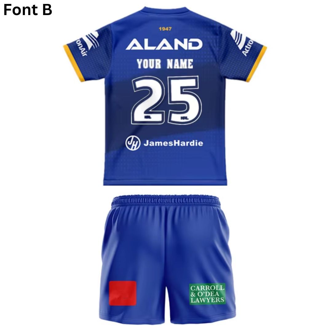 Parramatta Eels 2025 Kids Home Jersey and Shorts Kit