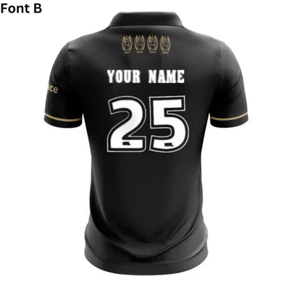 2024 Penrith Panthers Premiers 4 In a Row Black Polo Shirt