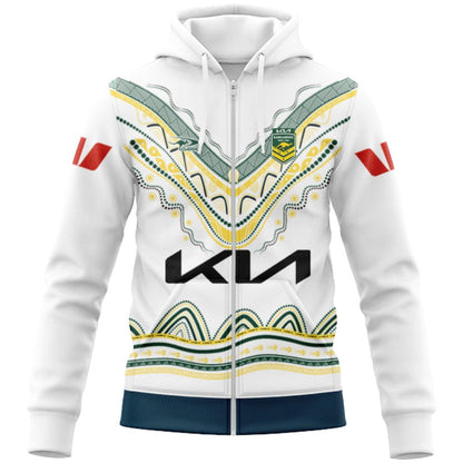 Australia Kangaroos 2026 Rugby League World Cup Indigenous Hoodie with Zipper