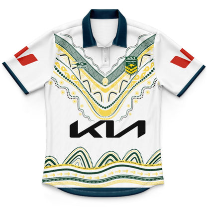 Australia Kangaroos 2026 Rugby League World Cup Kids Indigenous Polo Shirt