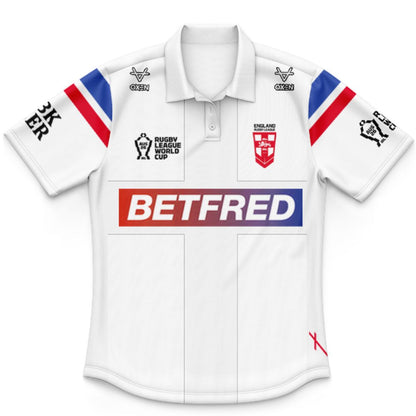 England 2026 Rugby League World Cup Kids Home Polo Shirt