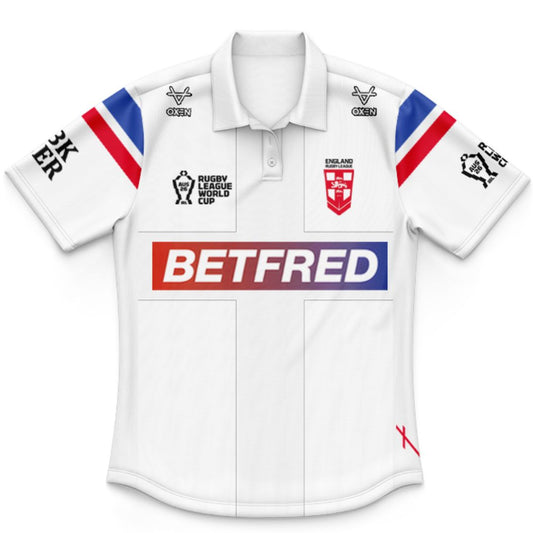 England 2026 Rugby League World Cup Kids Home Polo Shirt