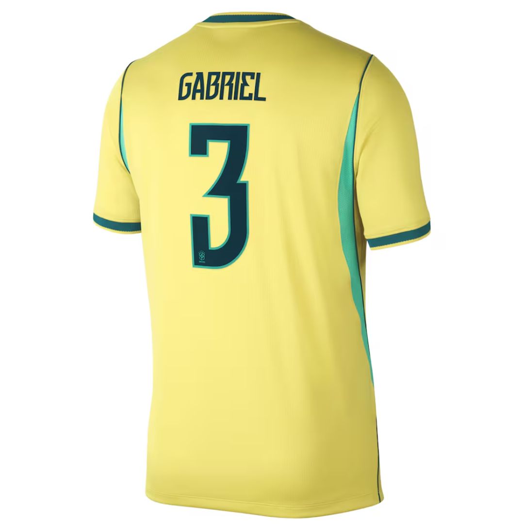 Brazil 2026 World Cup Gabriel #3 Home Jersey Shirt