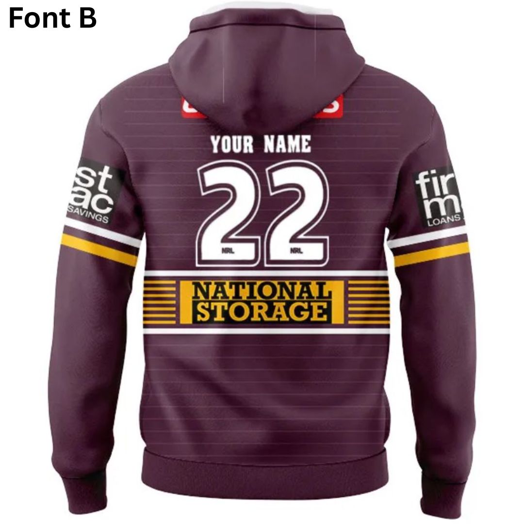 Brisbane Broncos 2022 Home Hoodie with Zipper