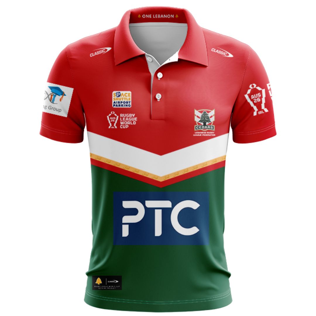 Lebanon Cedars 2026 Rugby League World Cup Home Polo Shirt