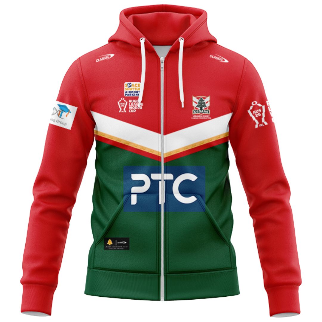 Lebanon Cedars 2026 Rugby League World Cup Home Hoodie with Zipper