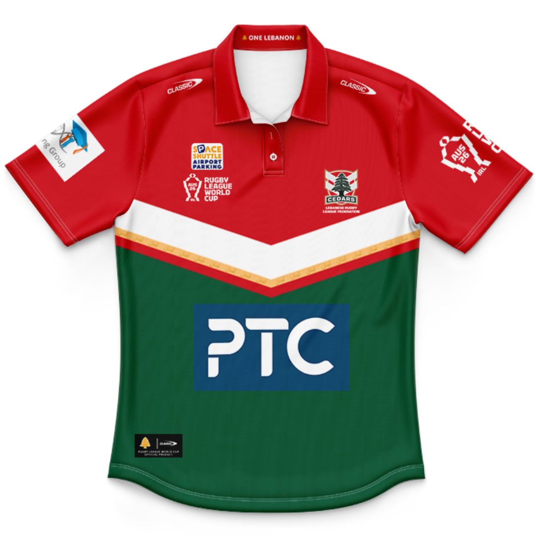 Lebanon Cedars 2026 Rugby League World Cup Kids Home Polo Shirt