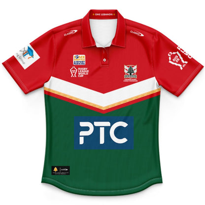 Lebanon Cedars 2026 Rugby League World Cup Kids Home Polo Shirt