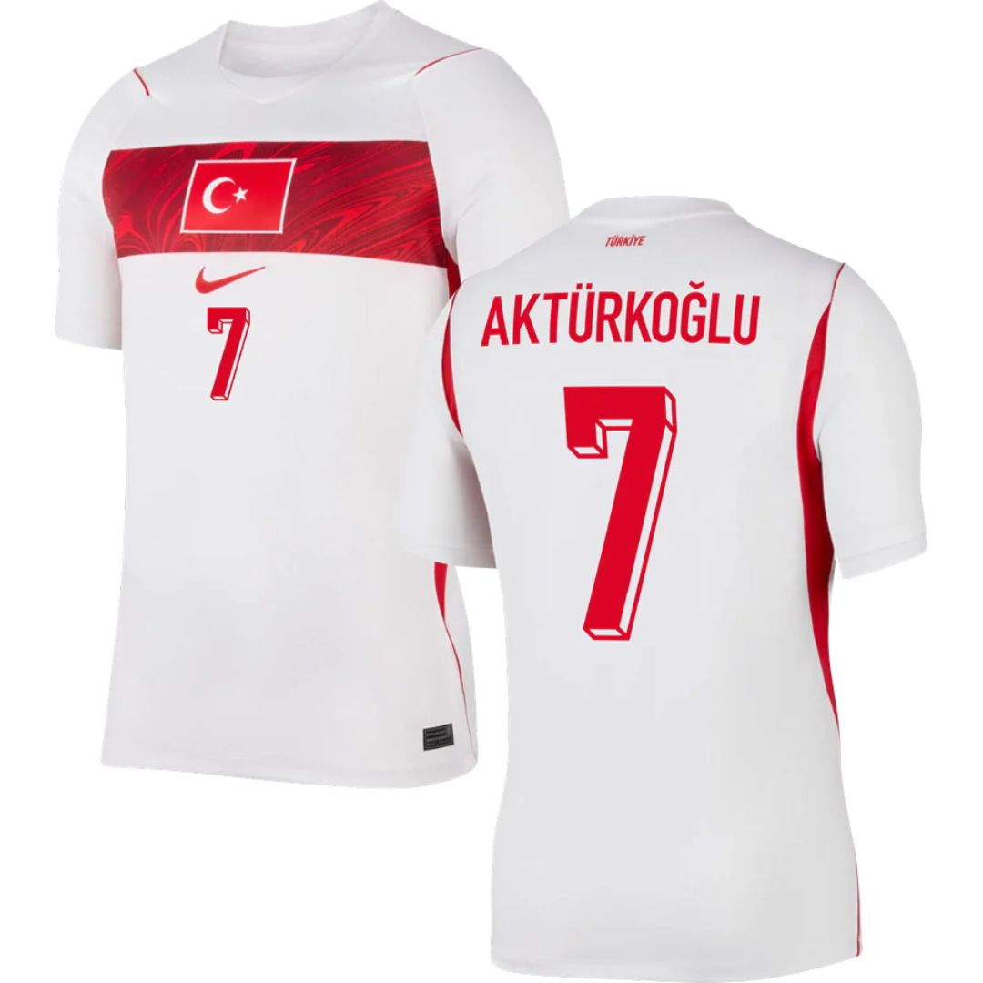 Türkiye (Turkey) 2026 World Cup Aktürkoğlu #7 Away Jersey Shirt
