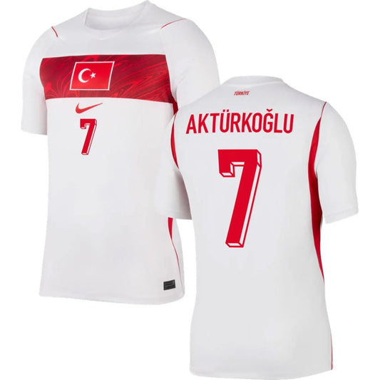 Türkiye (Turkey) 2026 World Cup Aktürkoğlu #7 Away Jersey Shirt