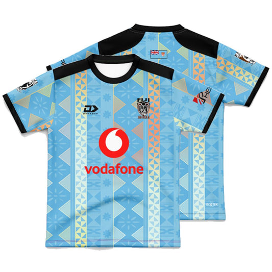 Fiji Bati 2026 World Cup Kids Cyan Training Jersey