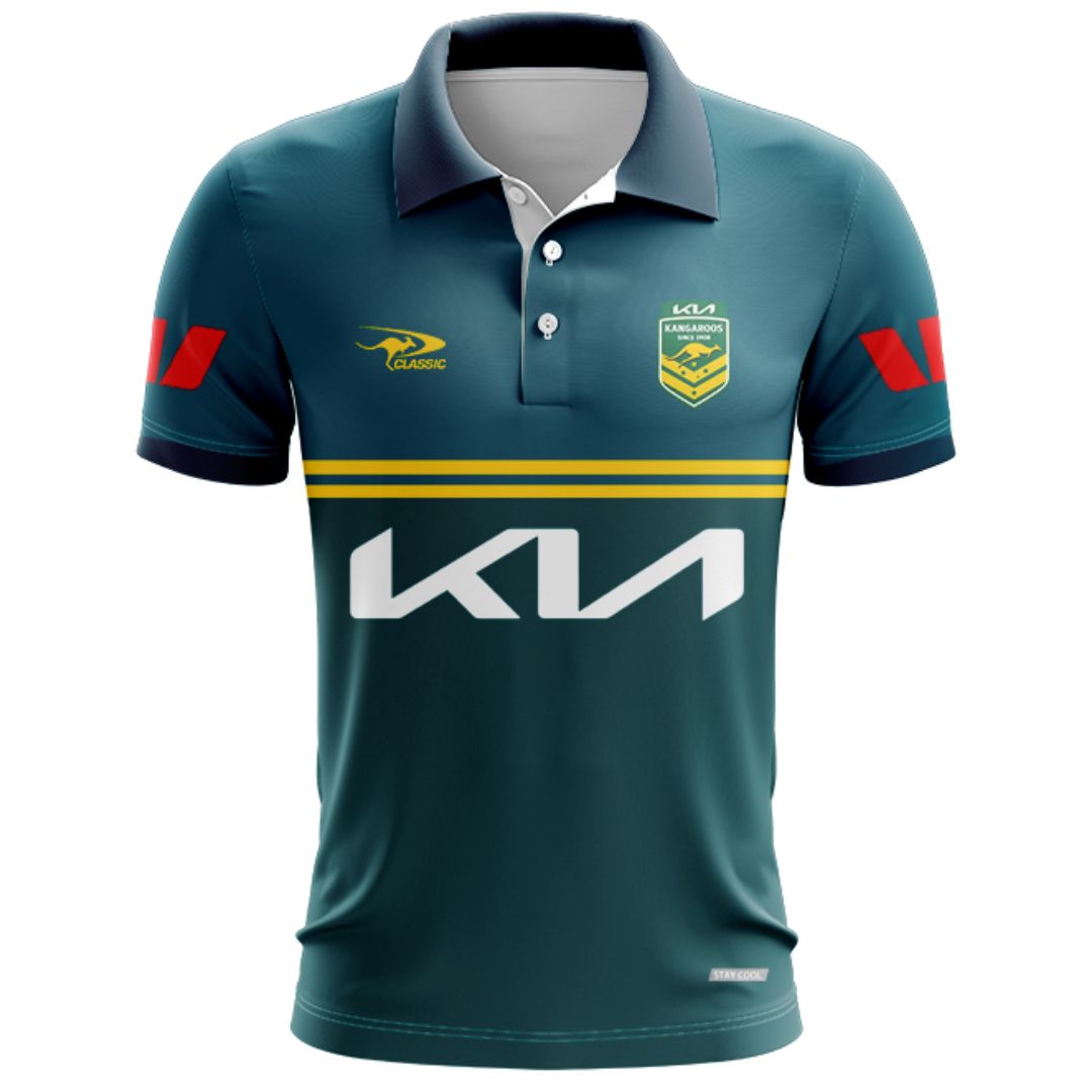 Australia Kangaroos 2026 Rugby League World Cup Pro Training Polo Shirt