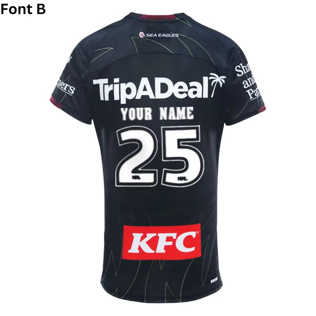 Manly Warringah Sea Eagles 2025 Black Training Shirt