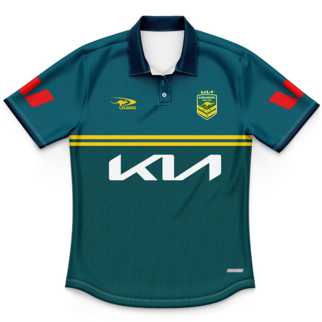 Australia Kangaroos 2026 Rugby League World Cup Kids Pro Training Polo Shirt