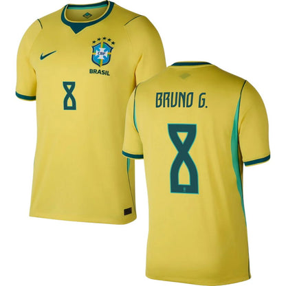 Brazil 2026 World Cup Bruno G. #8 Home Jersey Shirt