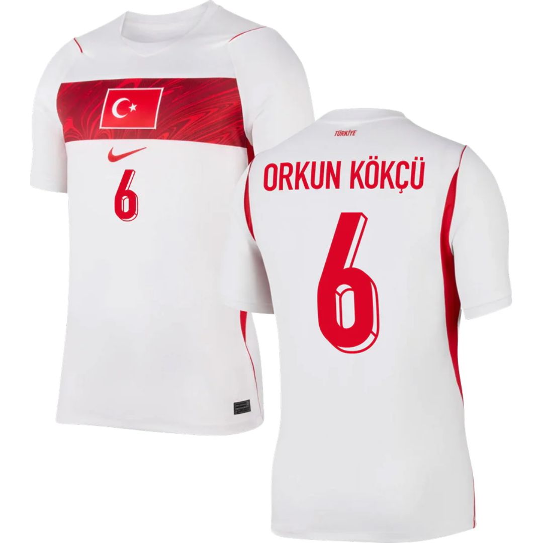 Türkiye (Turkey) 2026 World Cup Orkun Kökçü #6 Away Jersey Shirt