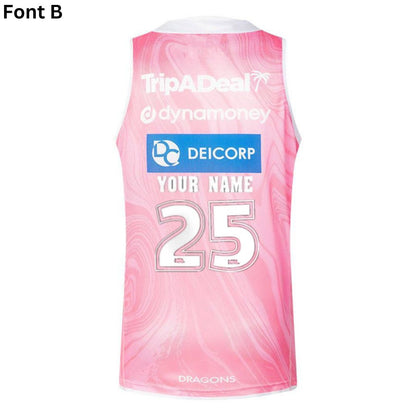 St George Illawarra Dragons 2025 Pink Training Singlet