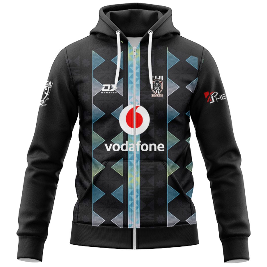 Fiji Bati 2026 World Cup Black Training Hoodie with Zipper