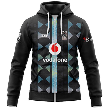 Fiji Bati 2026 World Cup Black Training Hoodie with Zipper