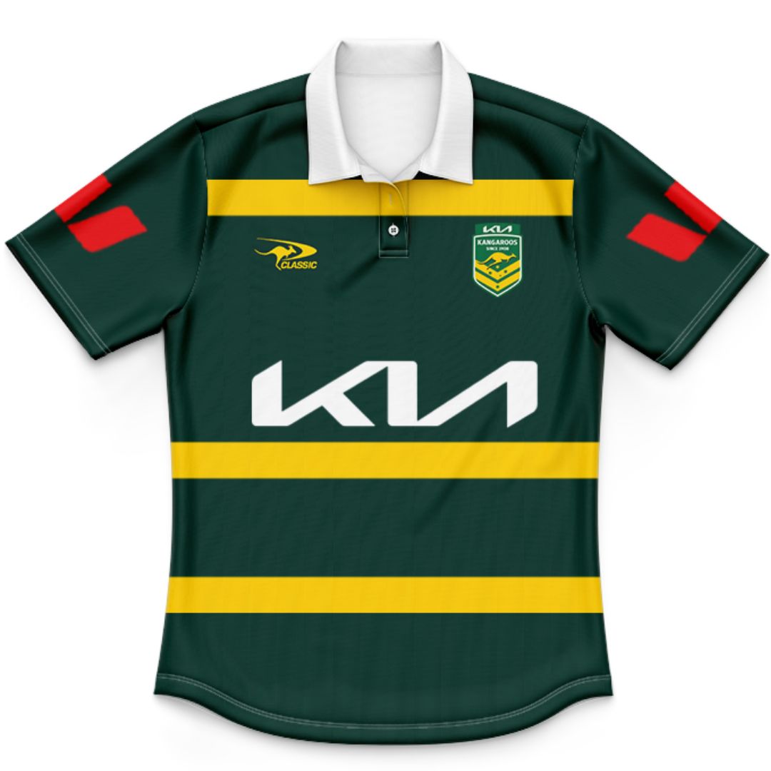 Australia Kangaroos 2026 Rugby League World Cup Captains Run Kids Polo Shirt