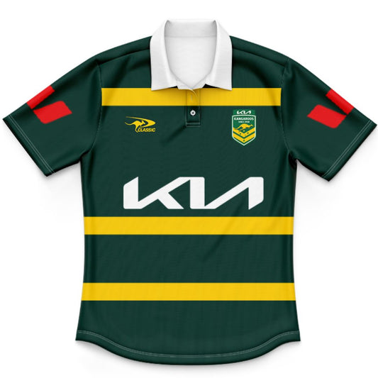Australia Kangaroos 2026 Rugby League World Cup Captains Run Kids Polo Shirt