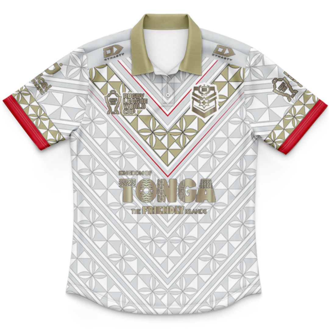 Mate Ma'a Tonga 2026 Kids World Cup Away Polo Shirt and Shorts Kit