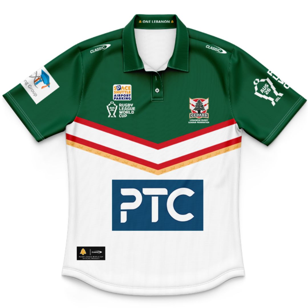 Lebanon Cedars 2026 Rugby League World Cup Kids Away Polo Shirt