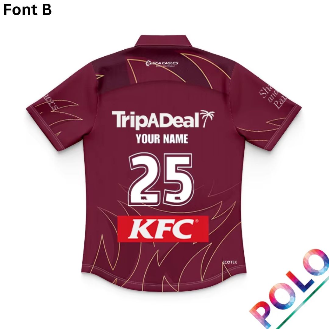 Manly Warringah Sea Eagles 2025 Kids Training Polo Shirt