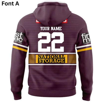 Brisbane Broncos 2022 Home Hoodie with Zipper