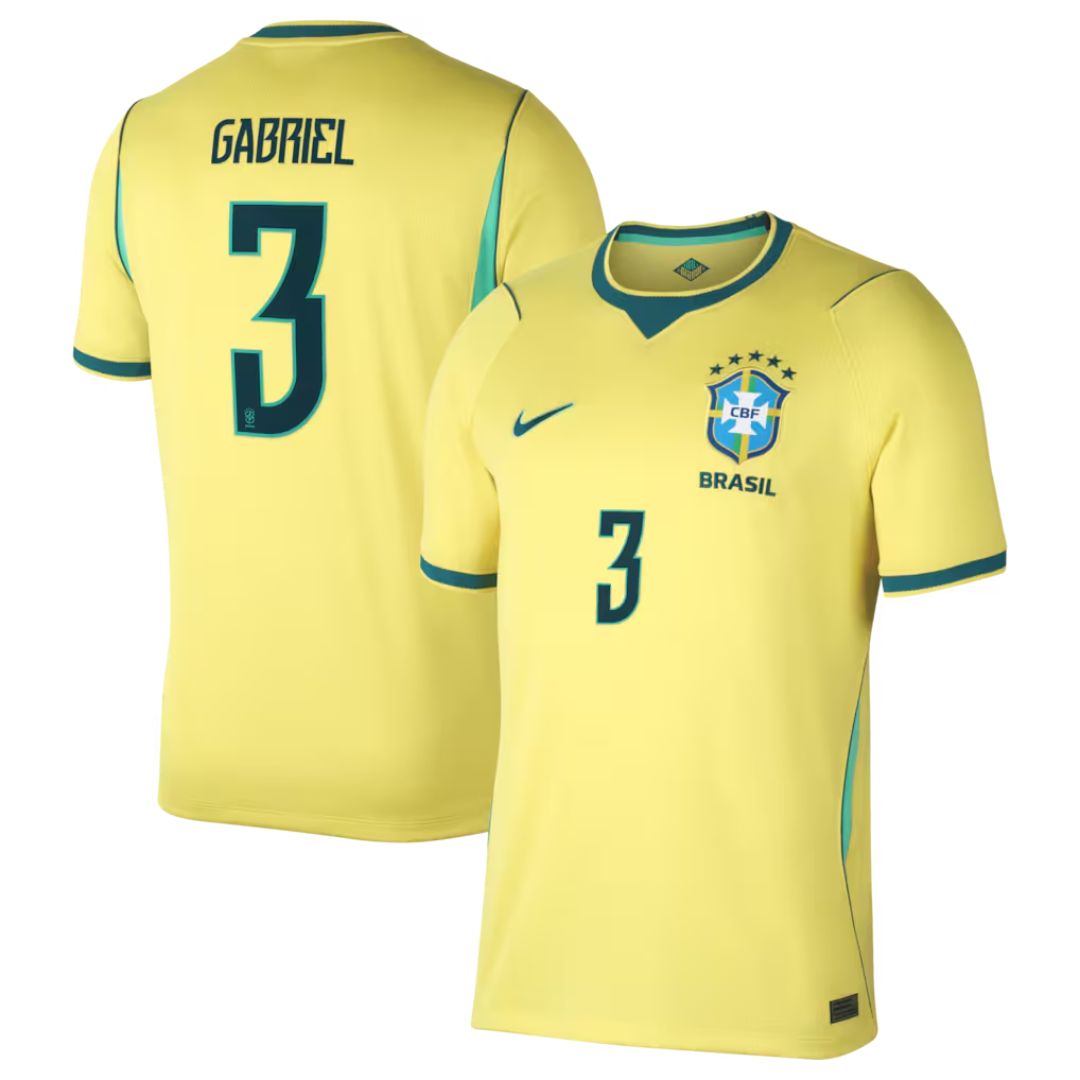 Brazil 2026 World Cup Gabriel #3 Home Jersey Shirt
