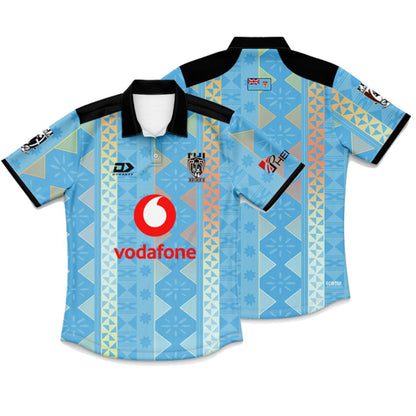 Fiji Bati 2026 World Cup Kids Cyan Training Polo Shirt