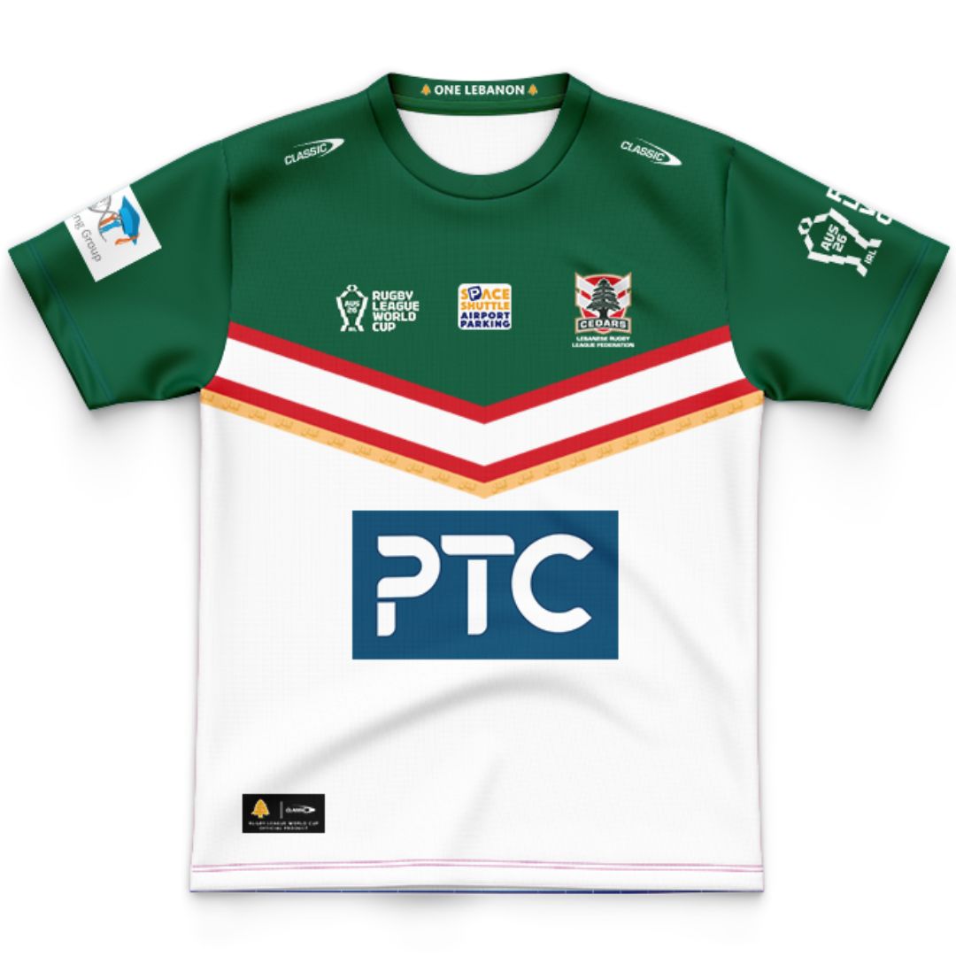 Lebanon Cedars 2026 Rugby League World Cup Kids Away Jersey