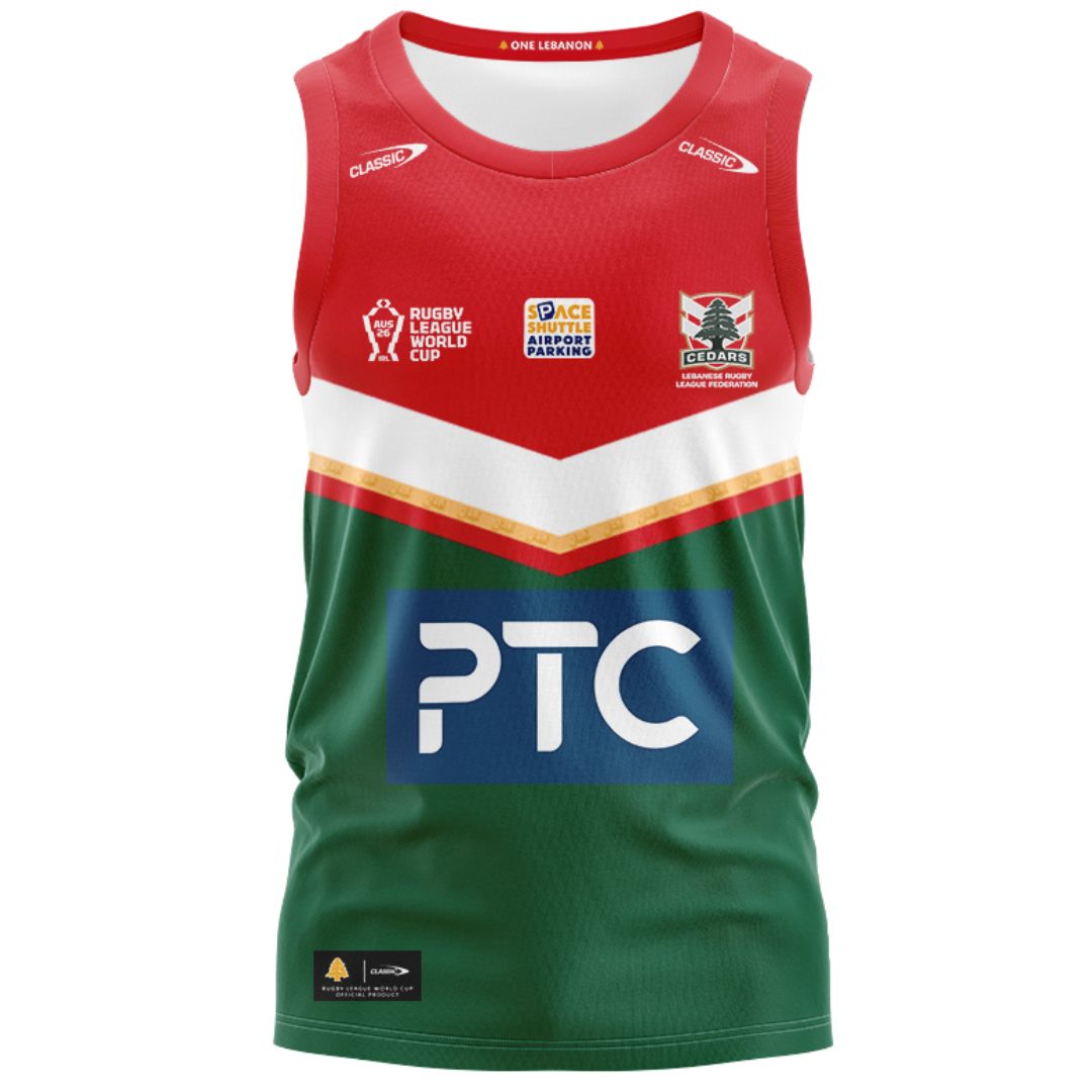 Lebanon Cedars 2026 Rugby League World Cup Home Singlet