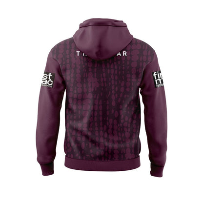 Brisbane Broncos 2025 Maroon Training Hoodie with Zipper