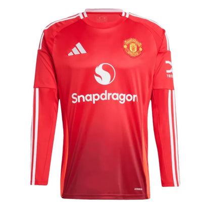 Manchester United 2024/25 Long Sleeve Home Jersey Shirt (Add Your Own Name & Number)
