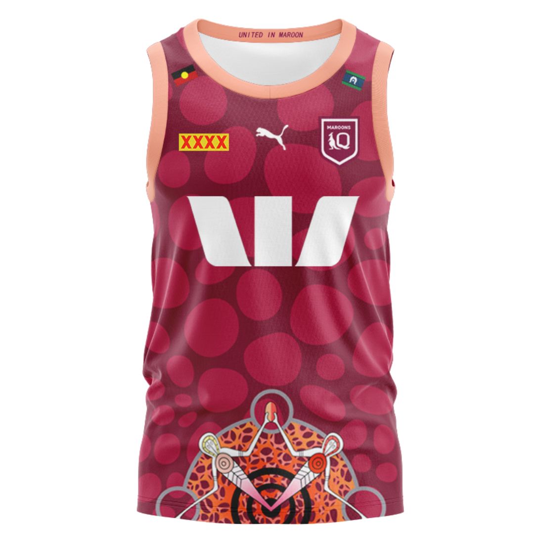 Queensland Maroons 2024 State Of Origin Carl Webb Indigenous Singlet